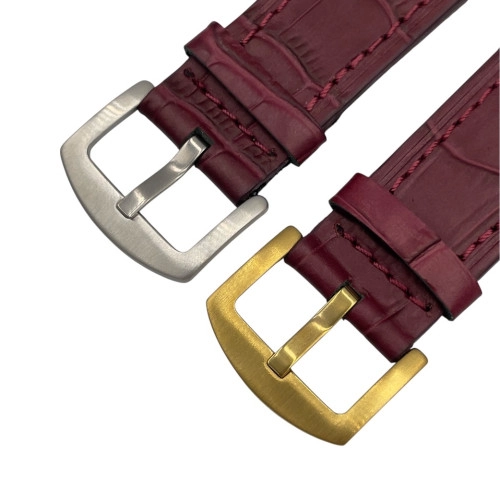 24 mm Spor S Kroko Bordo Deri Saat Kordonu